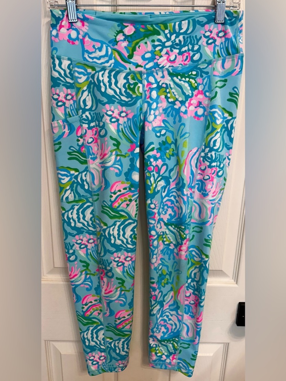 Lilly Pulitzer Luxletic Weekender Leggings Mid-Rise Cropped Size M